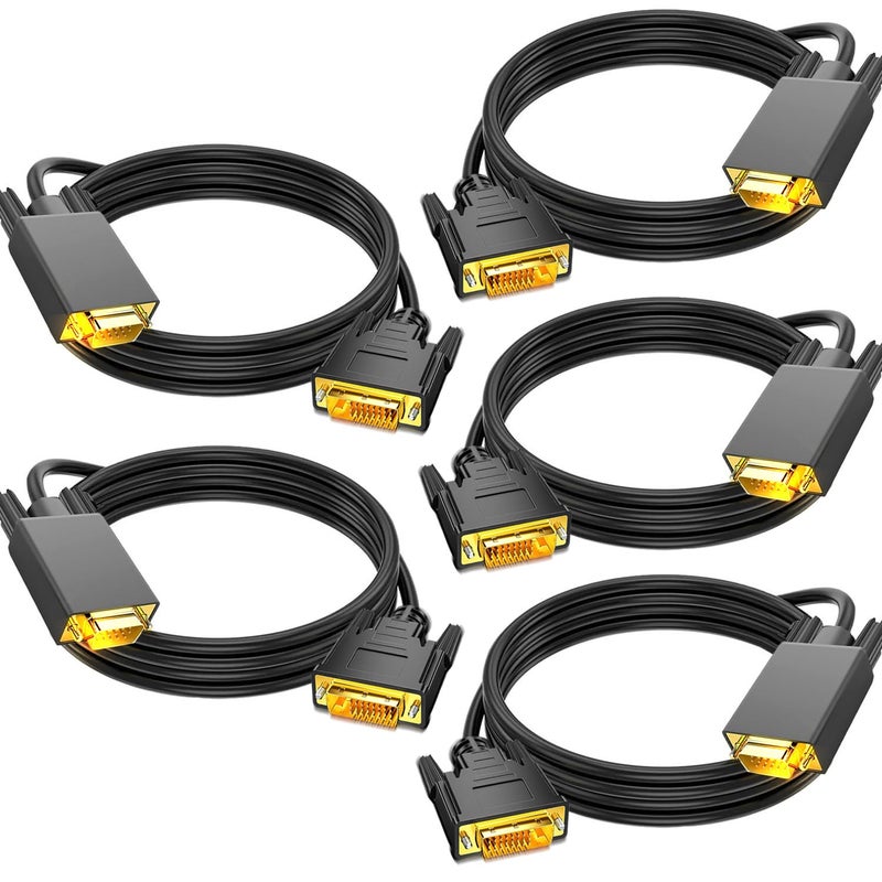 AKWOR كابل محول DVI إلى VGA بطول 6 أقدام، DVI-D 24+1 إلى كابل VGA ذكر إلى ذكر مع واجهات مطلية بالذهب لشاشة الكمبيوتر، وحدة المعالجة المركزية، اللابتوب، بطاقة الرسوميات إلى HDTV، الشاشة، شاشة العرض، البروجيكتور (5) - Image 1
